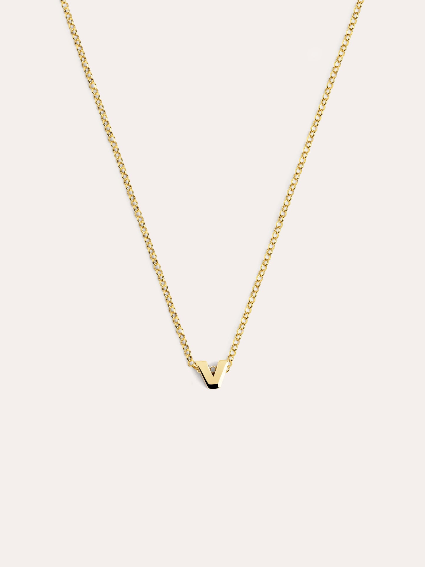 Collar Personalizado Single Letter Plata Baño Oro