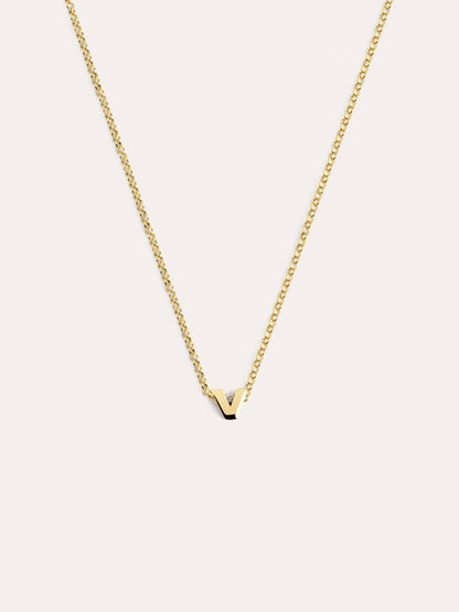 Collar Personalizado Single Letter Plata Baño Oro