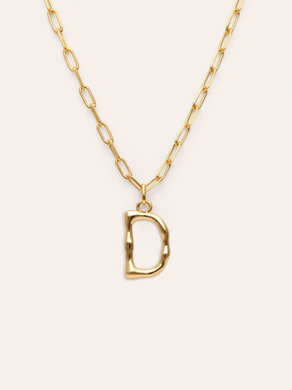 Collar Personalizado Chic Letter XL Acero Baño Oro