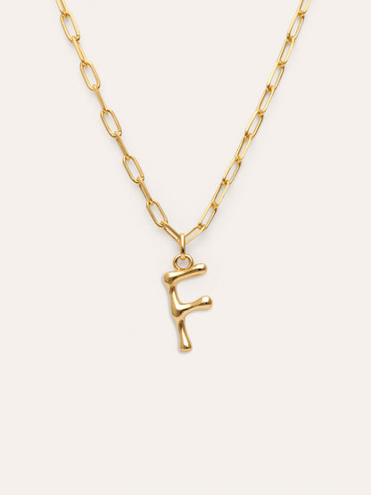 Collar Personalizado Chic Letter XL Acero Baño Oro