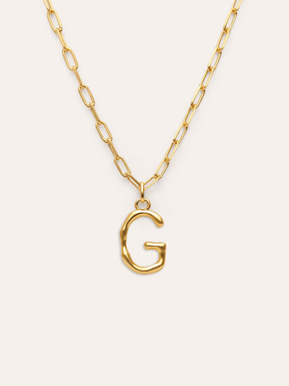 Collar Personalizado Chic Letter XL Acero Baño Oro