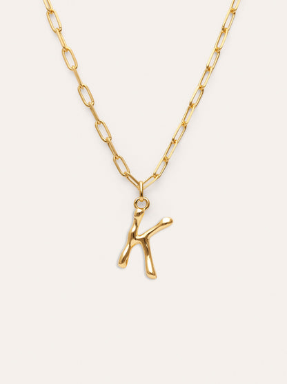 Collar Personalizado Chic Letter XL Acero Baño Oro