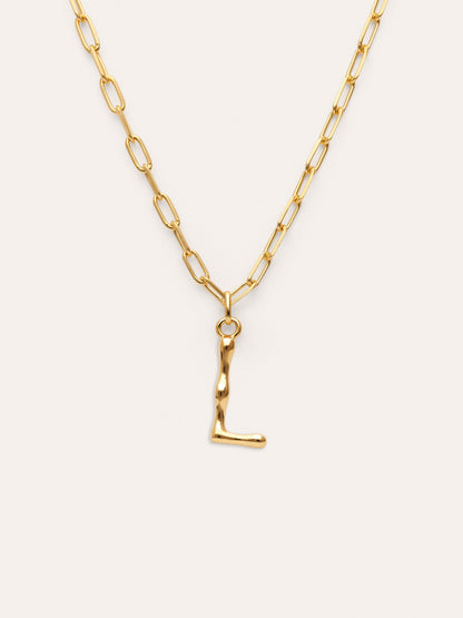 Collar Personalizado Chic Letter XL Acero Baño Oro