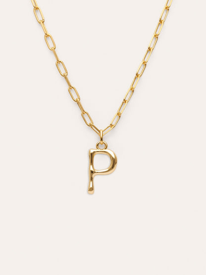 Collar Personalizado Chic Letter XL Acero Baño Oro