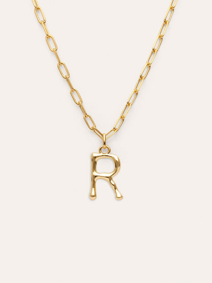 Collar Personalizado Chic Letter XL Acero Baño Oro