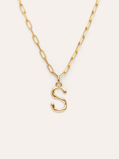 Collar Personalizado Chic Letter XL Acero Baño Oro