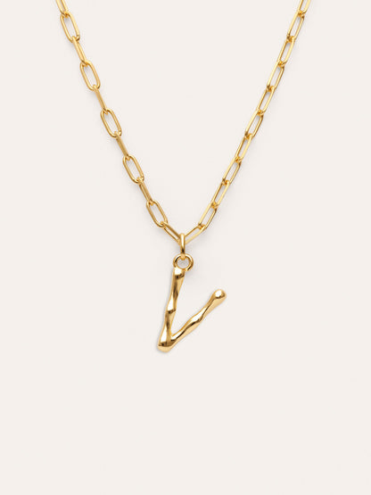 Collar Personalizado Chic Letter XL Acero Baño Oro
