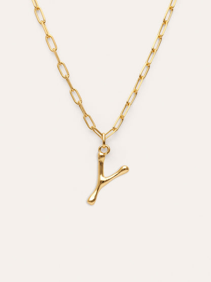 Collar Personalizado Chic Letter XL Acero Baño Oro
