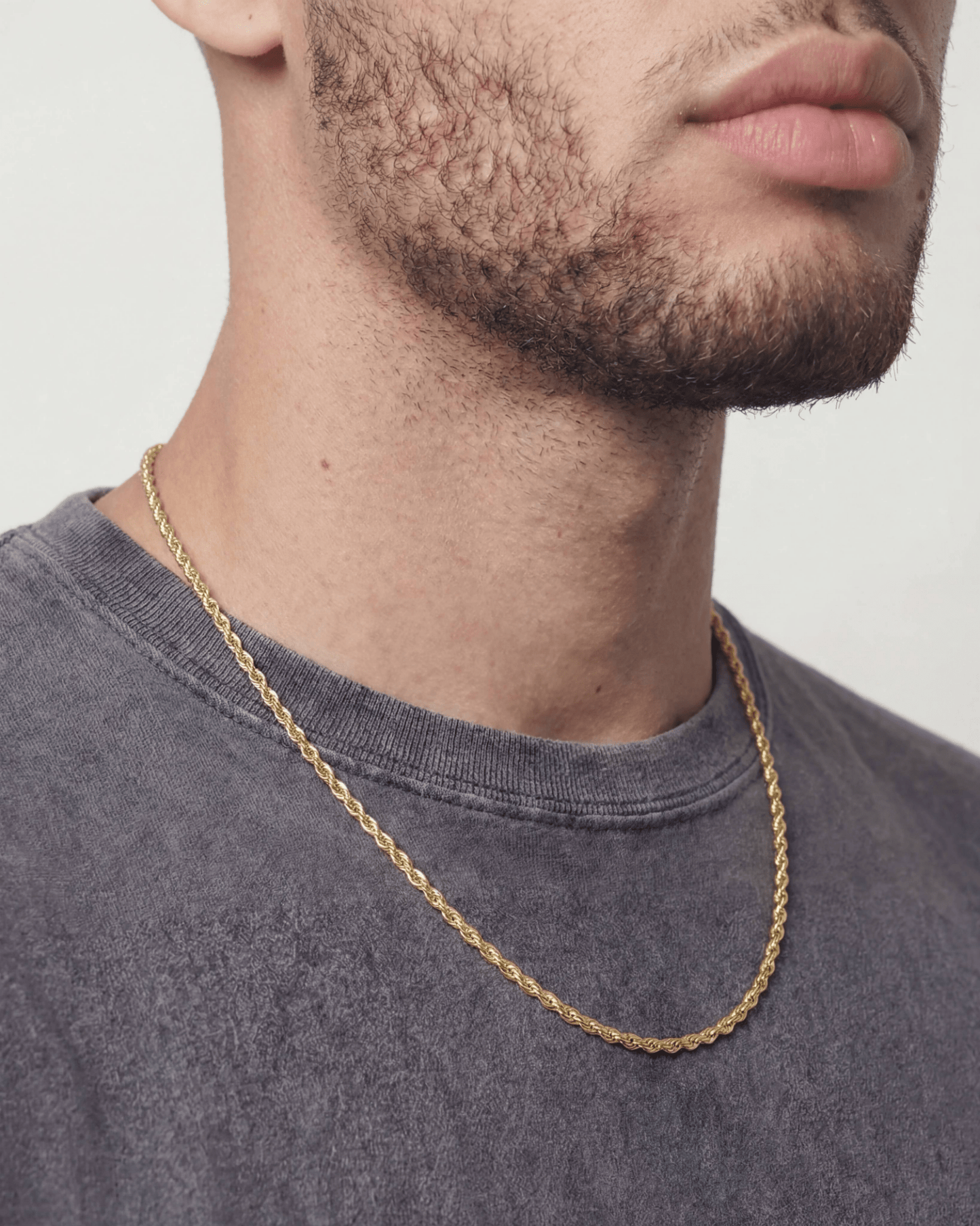 CLEAN ROPE CHAIN. - 3MM GOLD