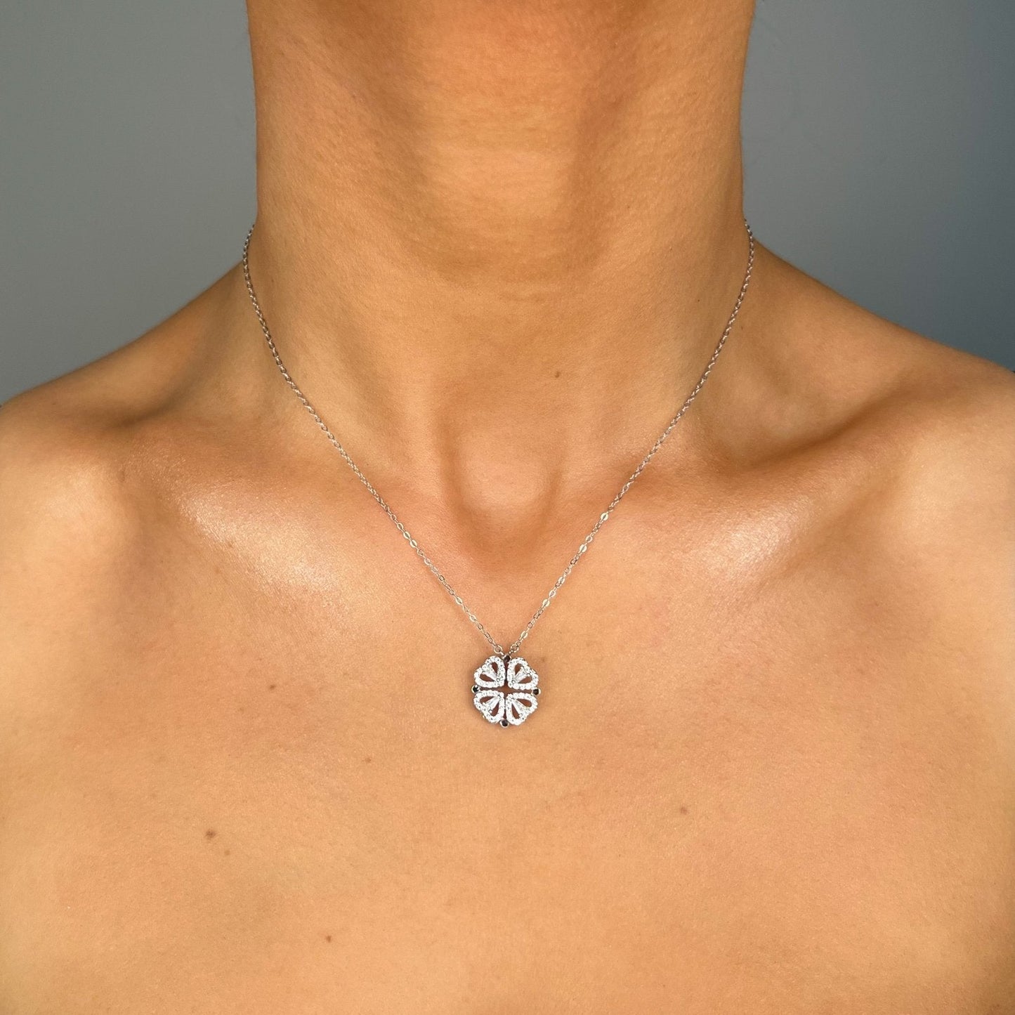 Sterling Silver Heart Magnet Necklace