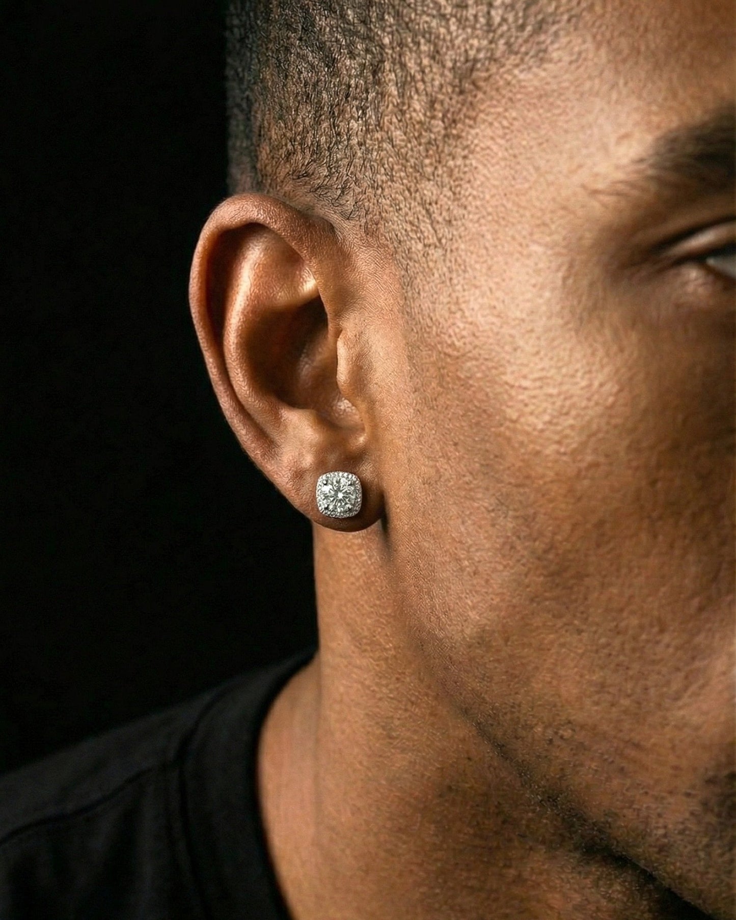 MOISSANITE HALO EARRINGS.