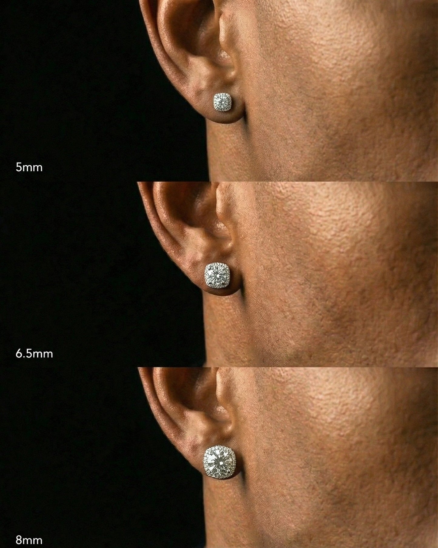 MOISSANITE HALO EARRINGS.